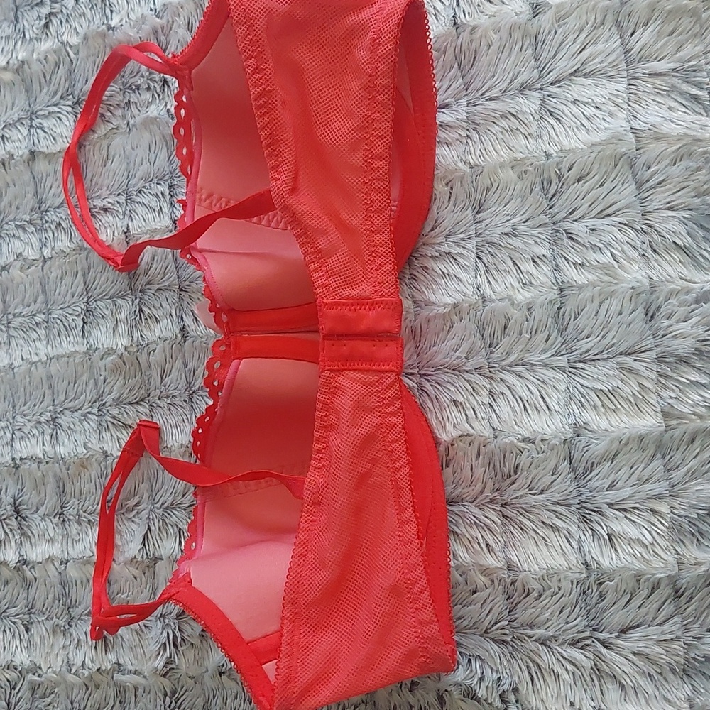 NWOT B. Tempted pinky red underwire balconette bra 34D - Picture 2 of 6